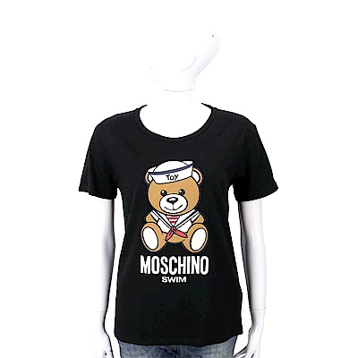 MOSCHINO Swim 水手泰迪熊寶寶黑色棉質T恤