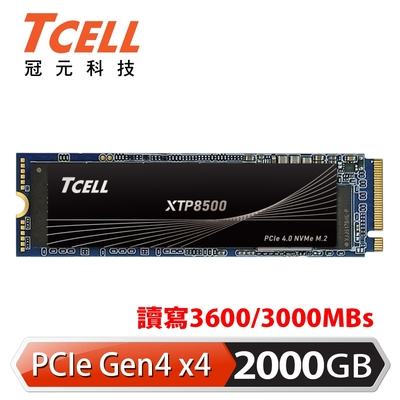 TCELL 冠元 XTP8500 2000GB NVMe M.2 2280 PCIe Gen 4x4 固態硬碟