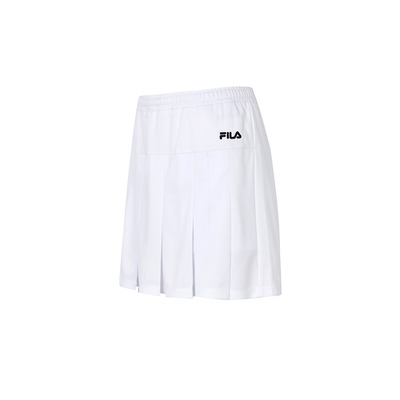FILA #奧運系列 女吸濕排汗短裙-白色 5SKY-1509-WT