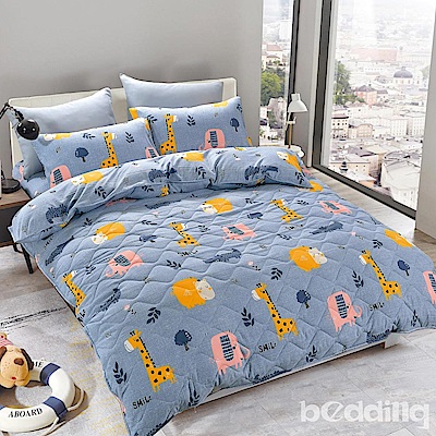 BEDDING-舒適系列海島棉6x7尺特大雙人薄式床包三件組-幸福森林