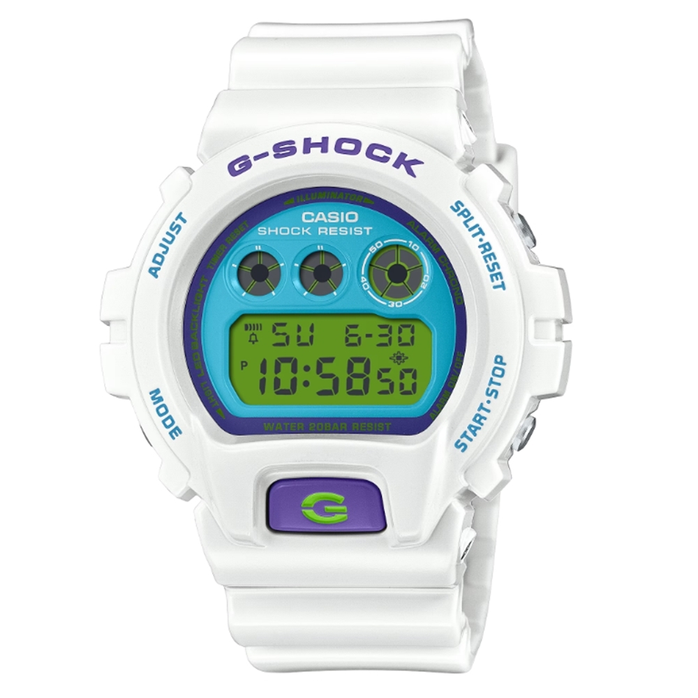 CASIO卡西歐 G-SHOCK  經典系列 運動電子錶 白 DW-6900RCS-7_50mm