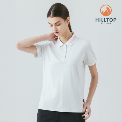 HILLTOP山頂鳥 ZISOFIT石墨烯抗菌吸濕快乾抗UV涼感彈性POLO衫 女款 白｜PS14XFJ9ECB0