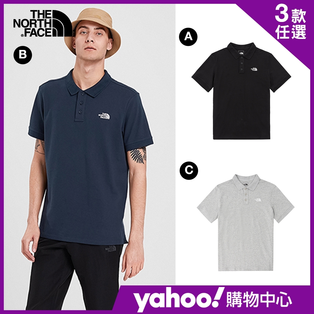 【The North Face】YAHOO 限時優惠-北面熱銷男生款透氣短袖POLO衫(3款任選) product image 1