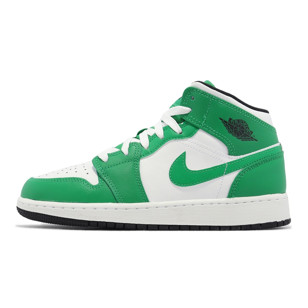 Nike Air Jordan 1 Mid GS 大童鞋女鞋綠Lucky Green AJ1 喬丹DQ8423