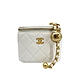 Chanel 金雙C logo羊皮迷你鍊帶金球化妝包(AP1447-白) product thumbnail 1