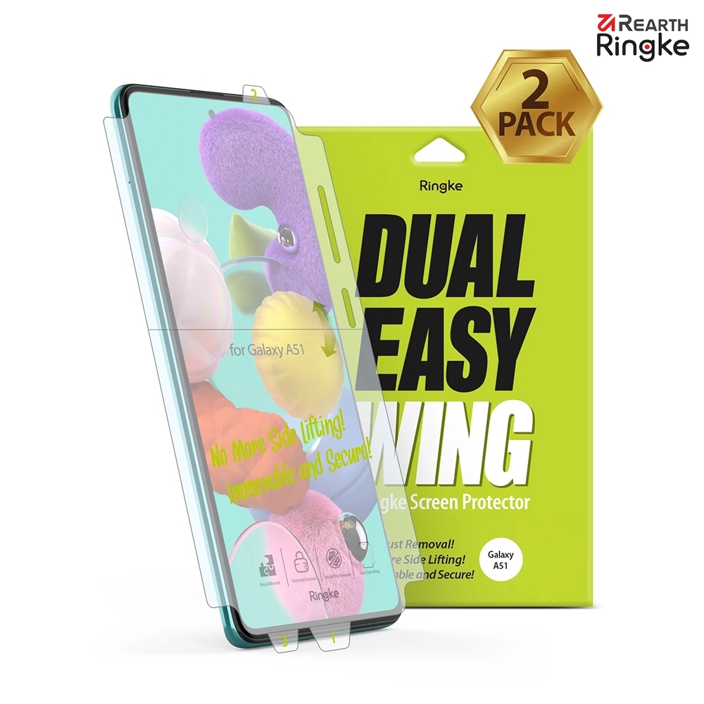 【Ringke】Galaxy A51 [Dual Easy Wing]易安裝側邊滿版螢幕保護貼-2入