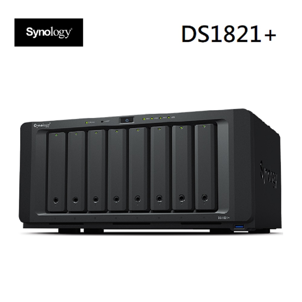 Synology 群暉科技 DS1821+ NAS 含 3TB 紅標硬碟 8顆 +500G SSD 2條