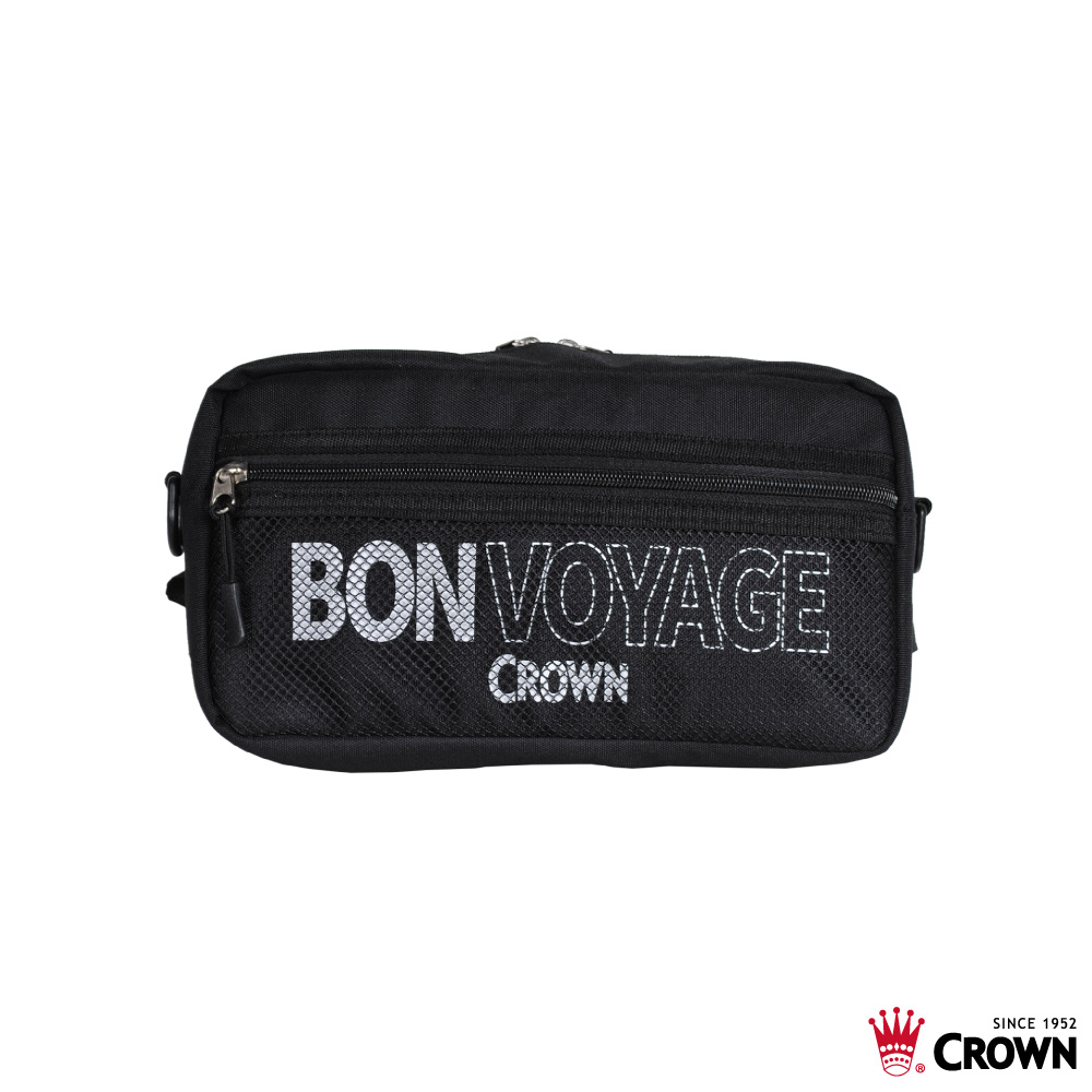 CROWN 皇冠 BONVOYAGE 時尚腰包 黑色