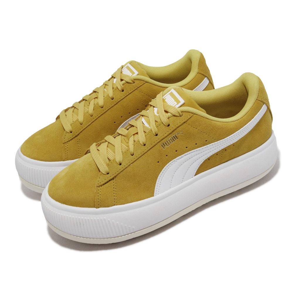 Puma 休閒鞋 Suede Mayu 女鞋 芥末黃 白 麂皮 厚底 復古 38068611