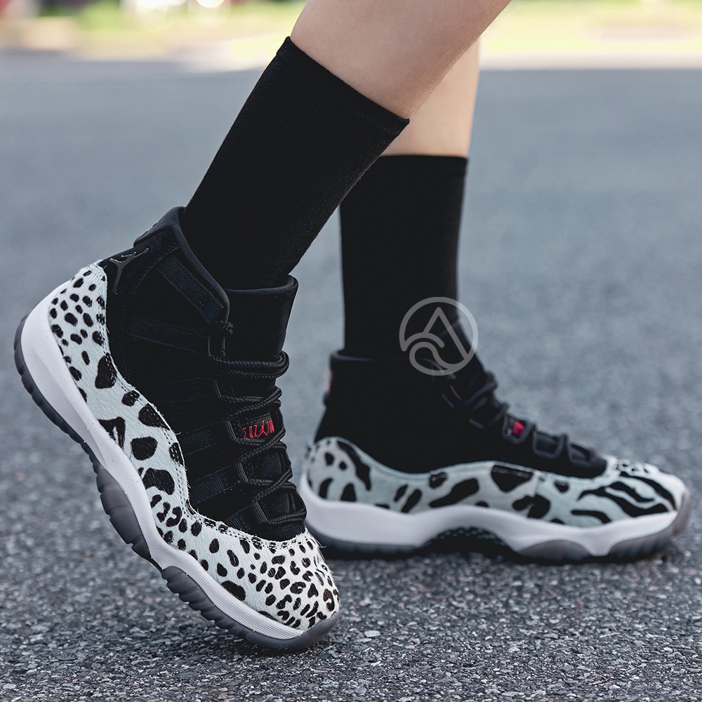 Nike Air Jordan 11 Animal Instinct 女鞋黑色白色豹紋AJ11 籃球鞋休閒