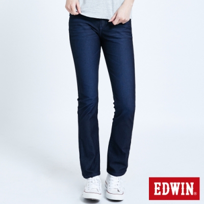 EDWIN JERSEYS 迦績 EJ1 超彈中低腰靴型牛仔褲-女-原藍磨