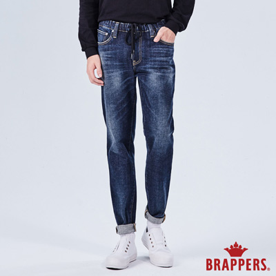 BRAPPERS 男款 中低腰彈性鬆緊帶八分褲-藍