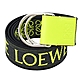 LOEWE ANAGRAM 雙面品牌LOGO緹花帆布個性拼接腰帶/皮帶(黑/螢光黃) product thumbnail 1