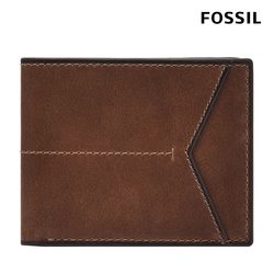 FOSSIL Jayden 復古信封真皮皮夾-咖啡色 SML1865200