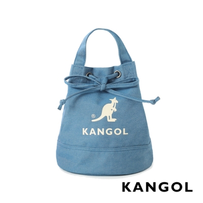 KANGOL 韓版玩色系列-牛仔斜背水桶包-淺藍AKG1214