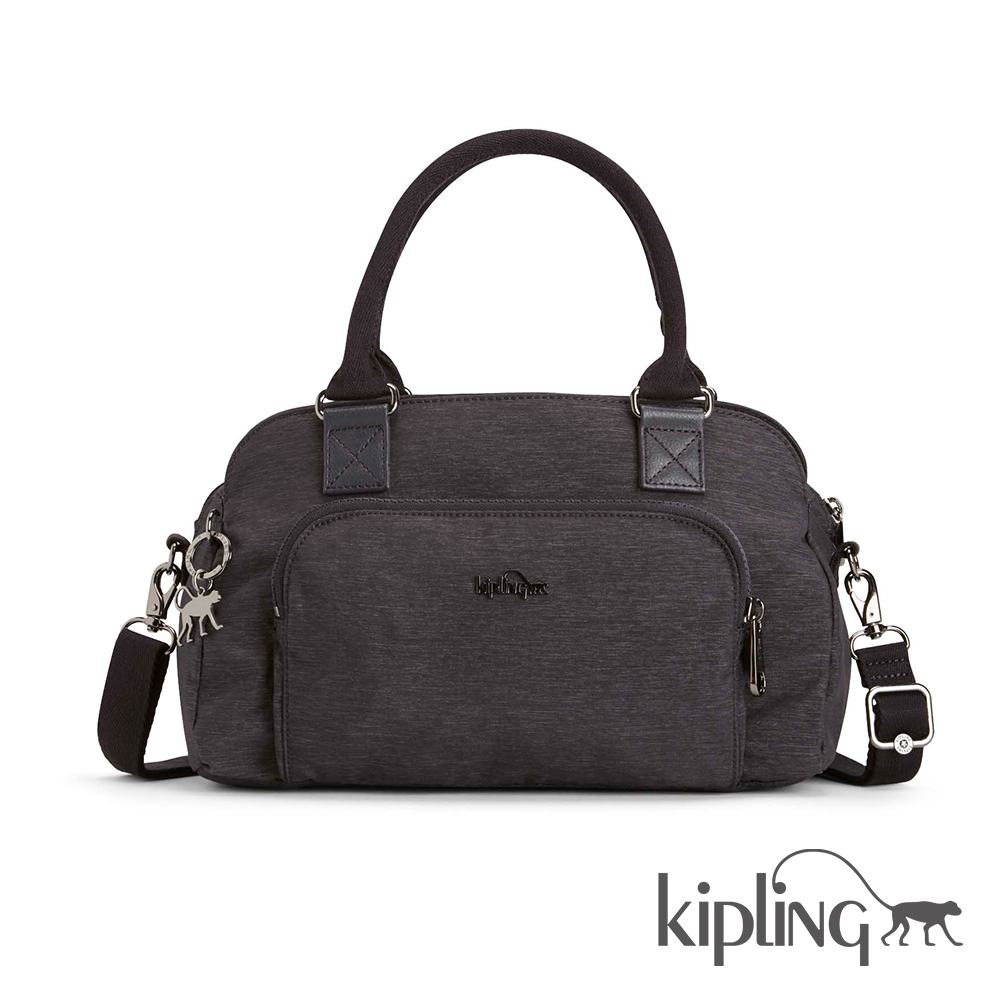 Kipling 手提包 紋路質感深咖-中