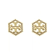 TORY BURCH MILGRAIN HEX雙T LOGO圓珠六角形環繞T字設計穿式耳環(金) product thumbnail 1