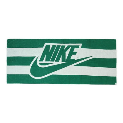 Nike 海灘毛巾 Club Pool Towel 綠 白 條紋 純棉 吸水 運動毛巾 毛巾 N101112311-9OS