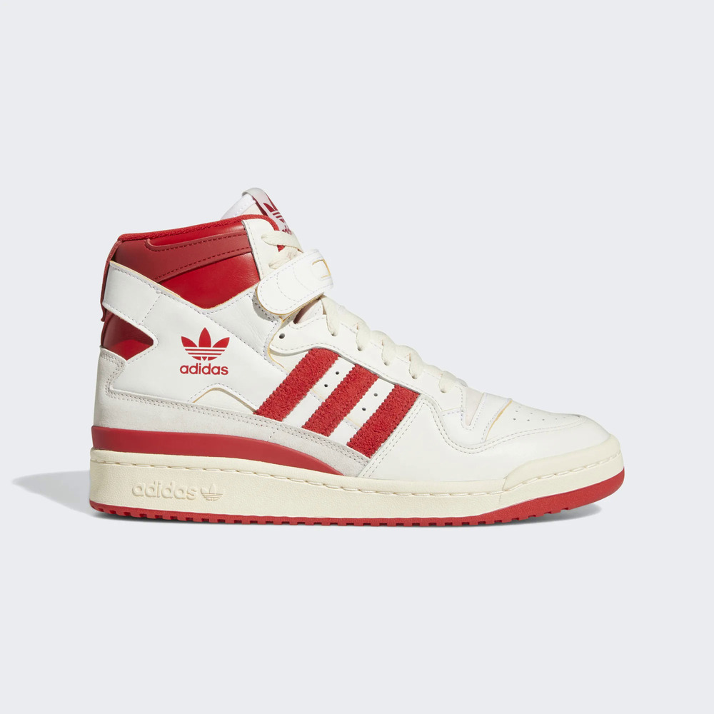 Adidas Forum 84 HI [GY6972] 男 休閒鞋 運動 經典 復古 高筒 魔鬼氈 球鞋 愛迪達 米 紅