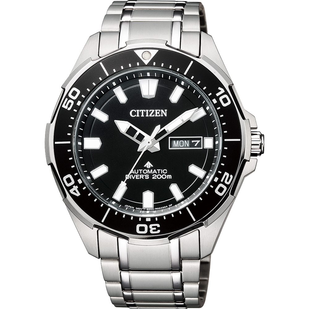 CITIZEN 星辰 PROMASTER 限量鈦200米潛水機械錶-黑x銀/43.5mm( NY0070-83E