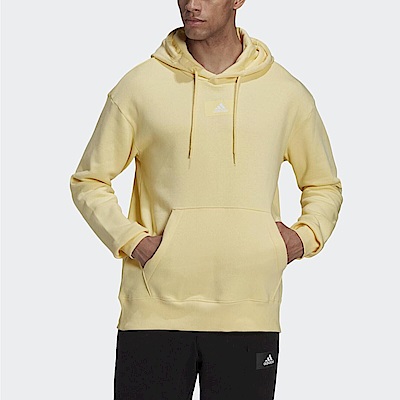 Adidas M Fv Hd [HK2824] 男 連帽上衣 帽T 運動 休閒 棉質 寬鬆 舒適 亞洲版 黃