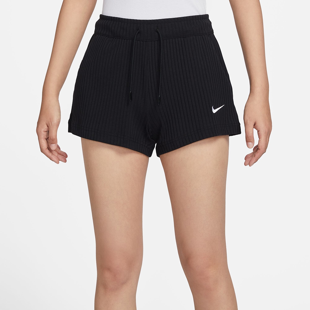 NIKE 短褲 運動褲 女款 黑 DV7863-010 AS W NSW RIB JRSY SHORT (3L5755)