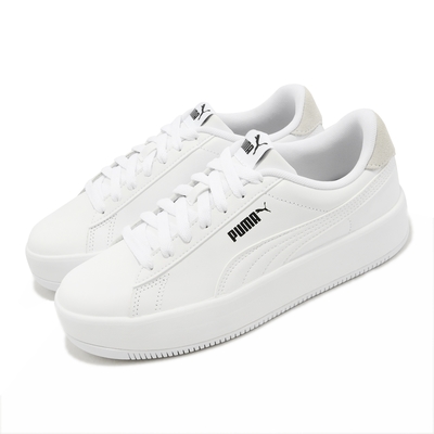 Puma 休閒鞋 Lily Platform L Wns 女鞋 白 米灰 皮革 麂皮 增高 厚底 38461701