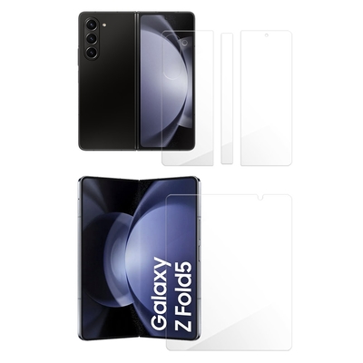 Metal-Slim Samsung Galaxy Z Fold 5 5G 滿版防爆螢幕保護貼(內頁主螢幕/封面副螢幕)+背殼防爆保護貼 超值組合包(袋裝)