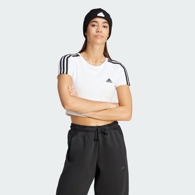 ADIDAS W 3S BABY T 女短袖上衣-白黑-IR6112