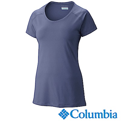 Columbia 哥倫比亞 女款-防曬50快排短袖上衣-藍紫色UAK16560UU