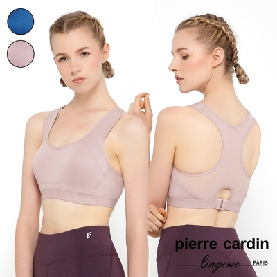 【pierre cardin 皮爾卡登女性內衣】高支撐多剪接減壓挖背運動內衣-粉紅