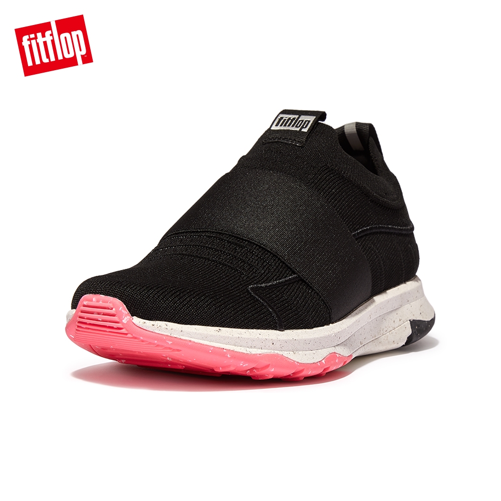 【FitFlop】VITAMIN FF e01 KNIT ELASTIC SPORTS SNEAKERS彈力帶撞色運動鞋-女(黑色)