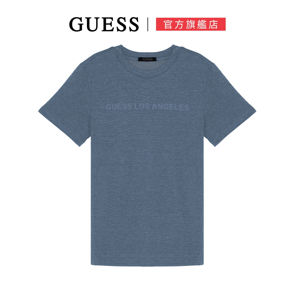 【GUESS】簡約素色洛杉磯字母短T-三色可選