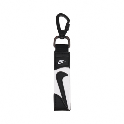 Nike 鑰匙圈 Premium Key Holder 黑 白 皮革 勾勾 荔枝皮 N101104803-6OS