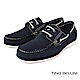 TINO BELLINI 男款牛麂皮撞色鞋帶休閒帆船鞋-藍 product thumbnail 1