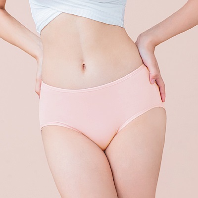 台灣製健康保養天然絲蛋白低敏感透氣 M-XL 中腰彈性包臀內褲 甜蜜粉 可蘭霓Clany 環保