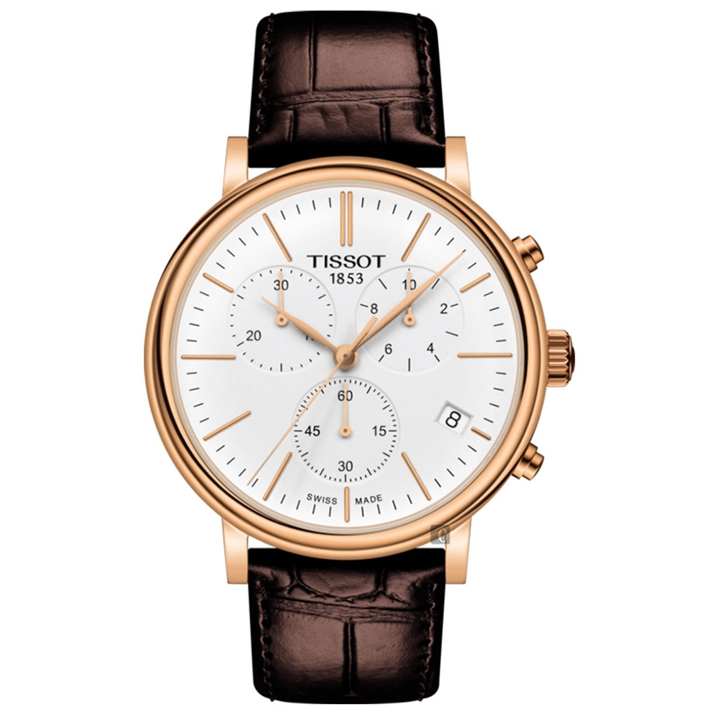 TISSOT 天梭 官方授權 CARSON PREMIUM 計時石英錶-41mm T1224173601100