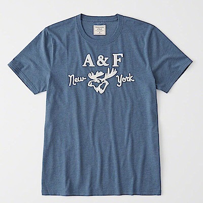 AF a&f Abercrombie & Fitch 短袖 T恤 藍 0947