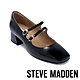 STEVE MADDEN-DIANA 皮革粗跟雙帶瑪莉珍鞋-黑色 product thumbnail 1