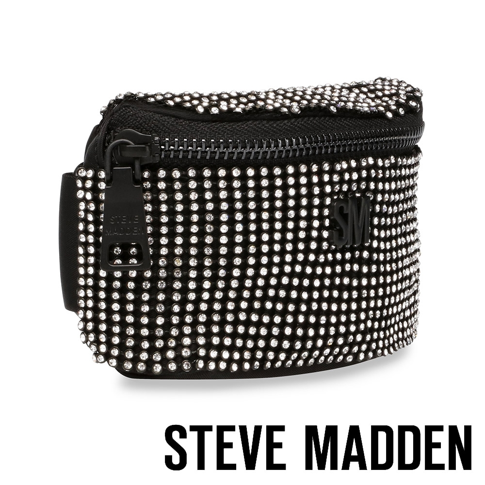 STEVE MADDEN-品牌時尚腰間小零錢包-水鑽銀