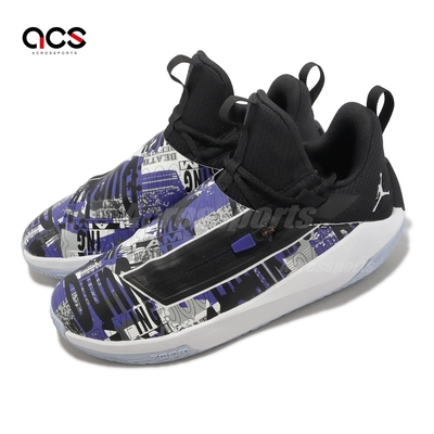 Nike 籃球鞋 Jordan Jumpman Hustle PF 黑 藍 男鞋 氣墊 包覆 AQ0394-500