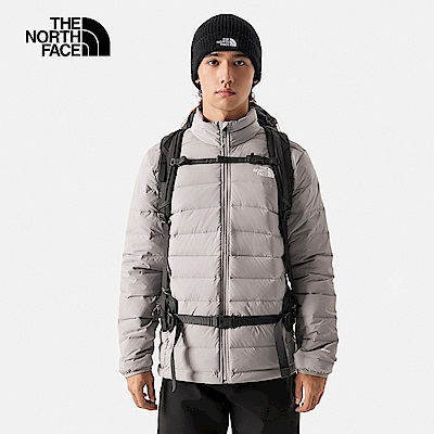 【The North Face 官方旗艦】北面男款灰色防潑水保暖可打包立領羽絨外套｜7W7QA91