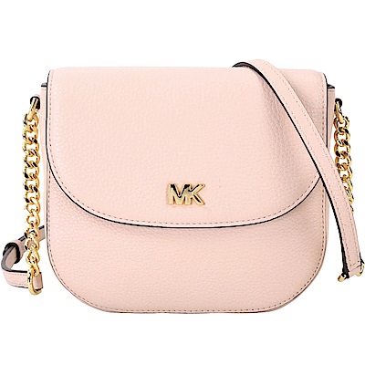 Michael Kors Mott 金字牛皮斜背包(粉裸色)