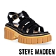 STEVE MADDEN-HALT 真皮厚底休閒涼鞋-黑色 product thumbnail 1