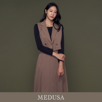 現貨【MEDUSA 曼度莎】西裝背心洋裝套組 - 兩件式（M-XL）｜洋裝 連身裙 西裝外套