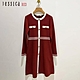 JESSICA RED - 經典撞色滾邊小香風長袖針織洋裝832Z77（紅） product thumbnail 1