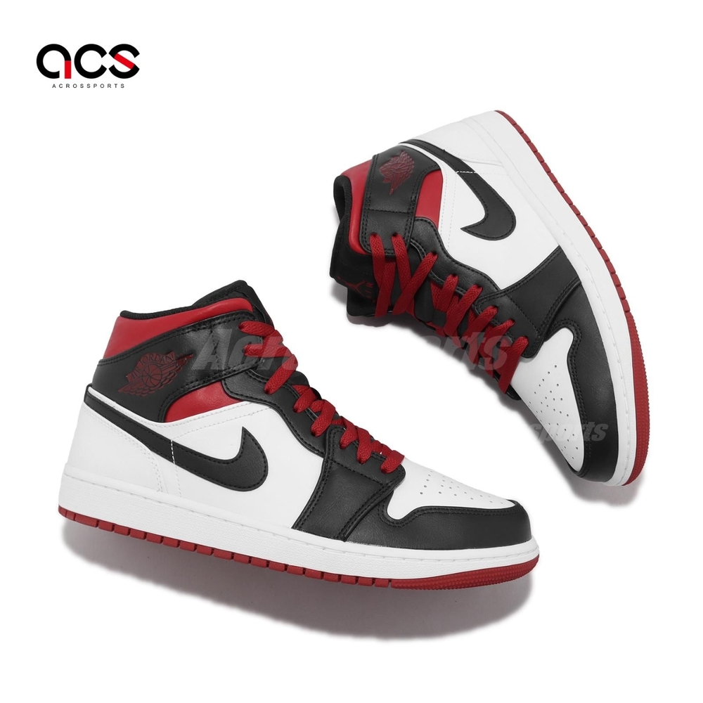 Nike Air Jordan 1 Mid 男鞋Gym Red 黑腳趾黑白紅AJ1 喬丹休閒鞋DQ8426