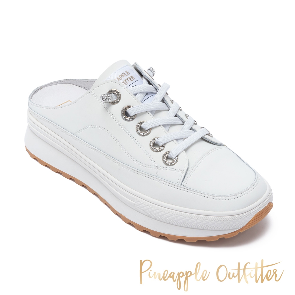 Pineapple-Outfitter-HALLAN 真皮厚底休閒懶人鞋-白色