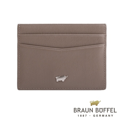 BRAUN BUFFEL - HOMME-M系列5卡單層卡夾 - 卡其