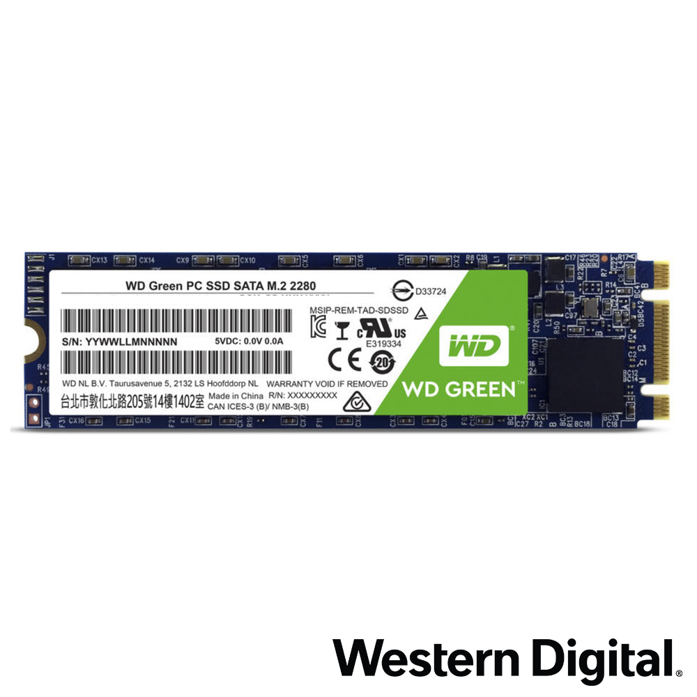 WD 綠標 480GB 2.5吋 M.2 2280 SATA SSD固態硬碟(WDS480G2G0B)